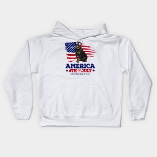 Rottweiler Flag USA - America 4th Of July Independence Day Kids Hoodie